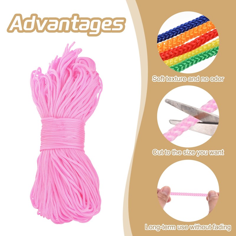 Rebower Macrame Cord 2.5mm x 100M, Polyester Macrame Rope Twisted