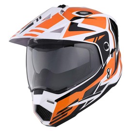 1Storm Dual Sport Motorcycle Motocross Off Road Full Face Helmet Dual Visor Storm Force Orange, Size Medium