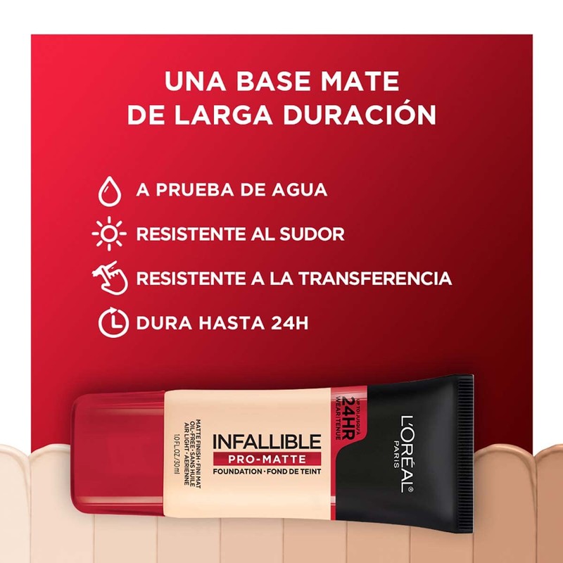 L'Oreal Paris Cosmetics Makeup Infallible Pro-Matte Liquid Longwear Foundation, Fresh