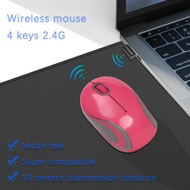 Mini Small Wireless Mouse,SUIJIEEN 2.4G Cute Mute Silent Mouse,Cordless Mini Travel Home Office Mouse for Laptop,Notebook,PC,Computer（Rose red）