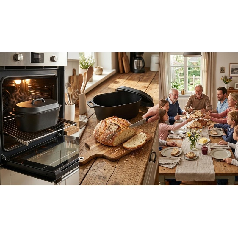 4.5QT Cast Iron Loaf Oven Pan - 11.3"x6.5"x4.3" - 5QT