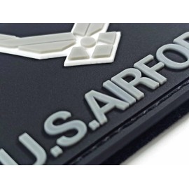 QQSD US Air Force Wings Flag Patch Army Tactical Military Patches - PVC Hook and Loop Fastener, 2 Pack