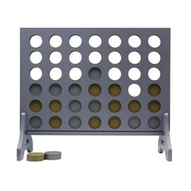 Tailgating Pros Premium Grey Giant Four in a Row with Carrying Case - Jumbo Oversized Outdoor Yard Game - Connect Multiple Pucks in a Row to Win - Many Puck Colors Available!