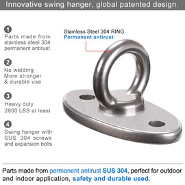 Besthouse Wall Ceiling Mount Bracket for Suspension Strap Trainer, 1200KG Capacity, Body Weight Strength Training Systems, Aerial Yoga Swing & Hammock, Resistance Band, Battle Rope, Boxing Equipment