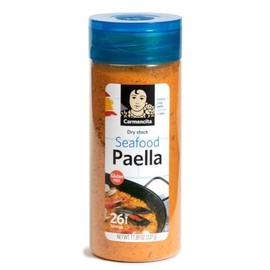 Carmencita. Seafood Paella. Dehydrated Broth with Saffron. Restaurant size. 337g (11.89oz).