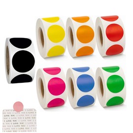 Color Dots Stickers, Granmagazz 4000 PCS 1" Colored Dot Stickers Circle Color Coding Labels, 8 Color Style Colorful Coding Label Sticker for Office, Student Classroom(8 Rolls)