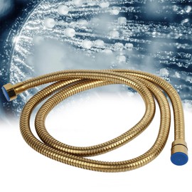 1.5 m Golden Stainless Steel Shower Hose, Shower Hose, G1/2 Inch Hand Shower Hose, Multifunctional Shower Head Hose for Bathroom, Home, Hand Shower, Shower Head, Standard Connection