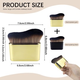2pcs Self Tanner Brush Body Makeup Brushes Liquid Foundation for Self Tan Brush Self Tan Applicator Face Neck Body Leg Tanning Makeup (Gold+Black)