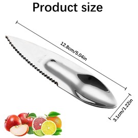 DMZK 2Pcs Fruit Cutting Spoon, 2 in 1 Reusable Avocado Fruit Slicing Spoon Slicer Peeler Cutter Fruit Helper Stainless Steel Kiwifruit Cutter for Apples Vegetable Fruit Oranges