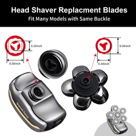 UPTARD Head Shaver Replacement Heads,Head Shaver Replacement Blades, Head Shavers for Bald Men,Head shavers for Men, Stainless Steel Rotary Blades for Electric Head Razor (silver6)