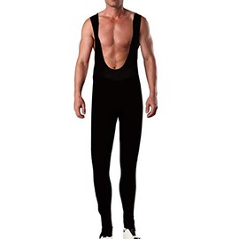 Men's 3D Gel Padded Elite Design Winter Thermal Cycling Bib Tights Pants (Black, X-Large)