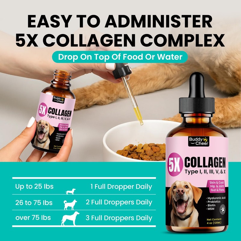 Collagen Drops for Dogs – 4oz Liquid Supplement for Joint