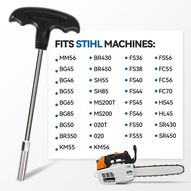BROQIXIN 8" (8MM) Socket Wrench for Chainsaws, Trimmers and Blowers