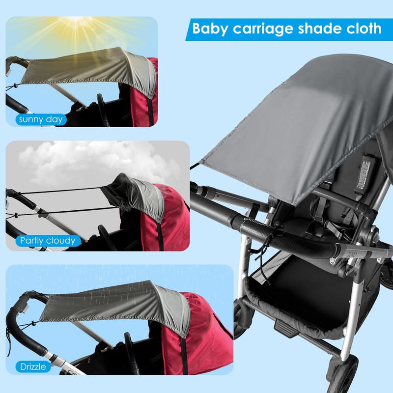 Bighan Universal Awning for Prams, Sun Protection with UV, Flexible