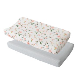 Cotton Muslin Changing Pad Cover 2 Pack - Peach Blossom