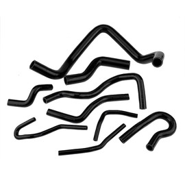 9pcs Silicone Auto Radiator Hose Kit, Coolant Pipe Car Radiator Hoses for D15 D16 SOHC EG/EK 1992-2000 (Black)