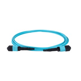 SpeedyFiberTX 2-Pack 22 Meter 8 Fiber Low Loss MPO Trunk Cable for 40G QSFP+ SR4/CSR4, 100G QSFP28 SR4, 200G QSFP56 SR4 Transceivers| Type-B Polarity| OM4 Fiber| 3.0mm Aqua Plenum OFNP Jacket