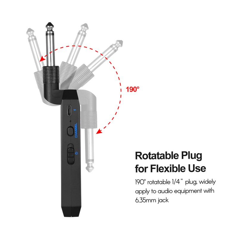 AM-5G Wireless 5.8G Guitar System Rechargeable Audio Transmitter and Receiver