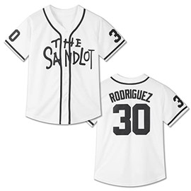 Youth The Sandlot Benny The Jet Rodriguez Movie Kids Baseball Jersey Stitched for Kids XS-XL(Medium)