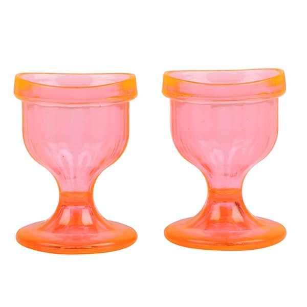 HealthAndYoga™ ChillEyes Colored Eye Wash Cups - Remedy Cup for Eye Wash - Eye Cleaner with Snug Fit - Includes Storage Container (2 Pcs.)(Orange)