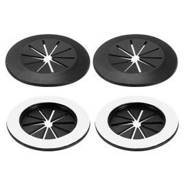 uxcell 4 Pcs 2.17 Inch Flexible Cable Grommets, Self-Adhesive Desk Hole Cover, Wire Organizer Cords Management for Office Desks Table, Black