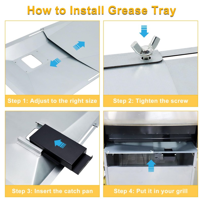 Hipoilk Grill Grease Tray Replacement for Nexgrill 720-0882A Evolution Infrared