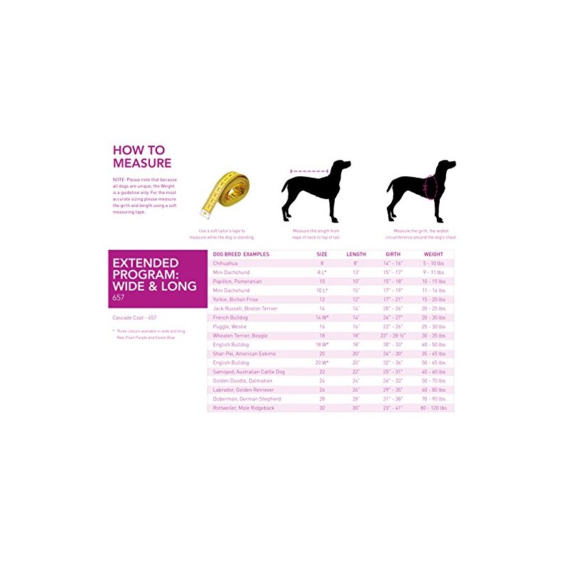 RC Pet Products 65708027L Cascade Jacket Fleece Lined Water Resistant