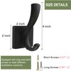 TOFIIGREM Black Towel Hooks Coat Hooks for Wall, Hand Towel