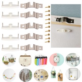 VEVE & MIKI Hooks, Wall, Damage, Load Capacity 6.6 lbs (3 kg) (5 Pieces), Drywall, Clear Wall, Holes, Won't Damage Walls, Drywall, Plasterboard, Hook, Invisible, Wall Hook, DIY, Hanging Small Items, Wall Hooks