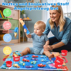 jerryvon Toy from 1 Year - Fishing Game from 1 2 Years Montessori Baby Toy Children's Toy for 6 12 Months Children Fish Fishing Game from 1 Year Gifts Educational Games Motor Skills Toy from 1 Year