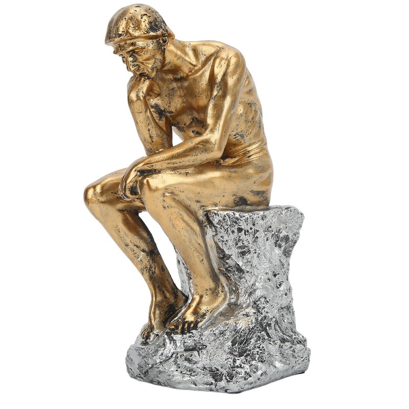Thinker Statue Retro Style Energetic Lines Stable Nonslip Durable Resin