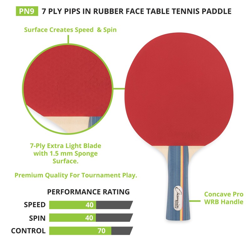 Champion Sports PN9 7 Ply Pips in Rubber Face Table