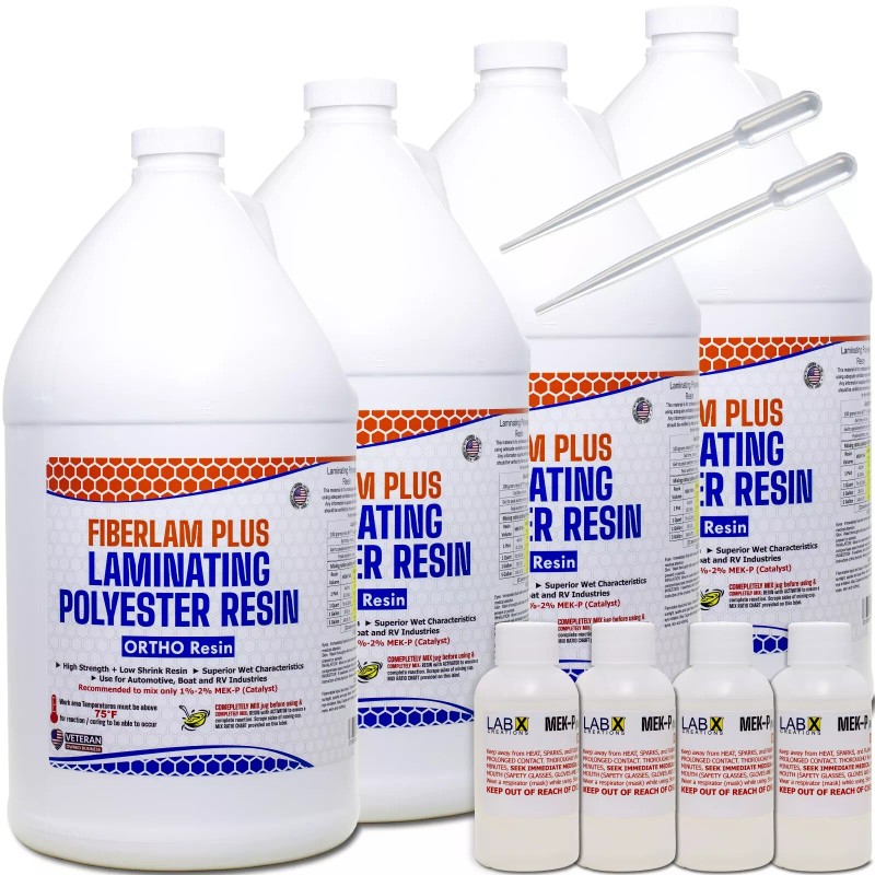 Lab X Creations FIBERLAM PLUS 1 Gallon POLYESTER RESIN +MEKP