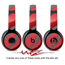 Skin Decal Wrap Works with Original Beats Solo Pro Headphones Camouflage Red Skin Only Beats NOT Included