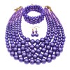 Juego de collar de perlas grandes de imitación para mujer,