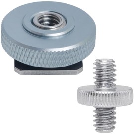 LUORNG Stainless Steel Hot Shoe Mount 3/8 Male to 1/4 Female Single Level Silver Gray 1/4 Male to 1/4 Male Adapter Screws Camera Flash Accessory DSLR Camera Universal for Video Light Monitor