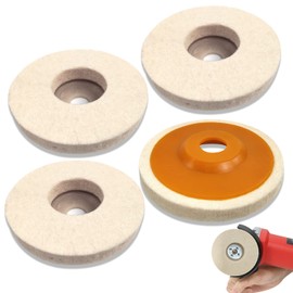 Pack of 4 Wool Polishing Attachment, Angle Grinder, 125 mm Polishing Disc, Angle Grinder, for Polishing Discs for Drill, Angle Grinder, Sanding Grinding Tool (Extra Thick 12 mm)