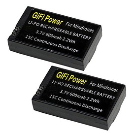 MaximalPower 2x 3.7v 600mAh Li-po Battery w/Circuit Protective IC for Parrot MiniDrones Jumping Sumo, Parrot Mini Drone Rolling Spider Upgrade two batteries