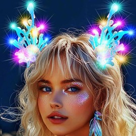 Zoestar Light Up Hair Clips, LED Coral Hair Clip, Luminous Shell Hair Clips, Pearl Mermaid Hair Accessories for Women (Style 2, One Size)