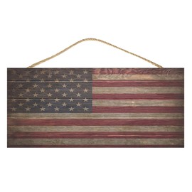 Rogue River Tactical Wood Grain Rustic Flag Home Decor Hanging Wall Sign Decoration Patriotic American Flag USA