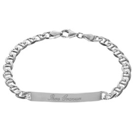 trendor Silver Men's Identity Bracelet 21 cm 35675 with Free Engraving