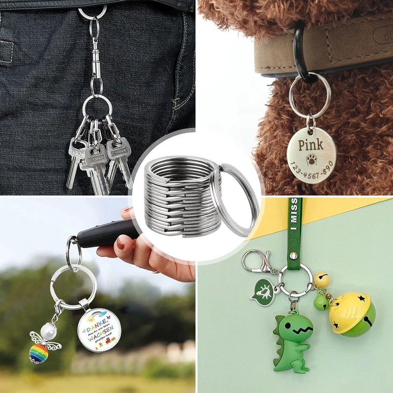 1 Inch Heavy Duty Key Rings - 10PCS Key Rings
