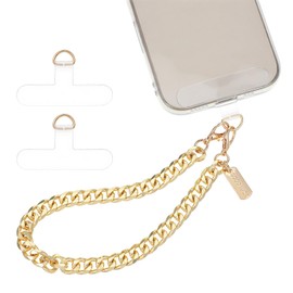 Good luck Metal Phone Wrist Strap, Gold Hands-Free Lanyard, Detachable Cellphone Lanyard Wrist with Tether Tab, Gold Chain Strap for Women Girls Phones Party Traveling Shopping