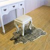Leopard Print Rug 3.3" Wx3.1 L Feet Faux Cowhide Skin