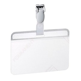 Durable Self-Laminating Name Badge 54 x 90 mm with Plastic Clip Transparent | Pack of 25 Badges | Ideal for Business and ID Cards