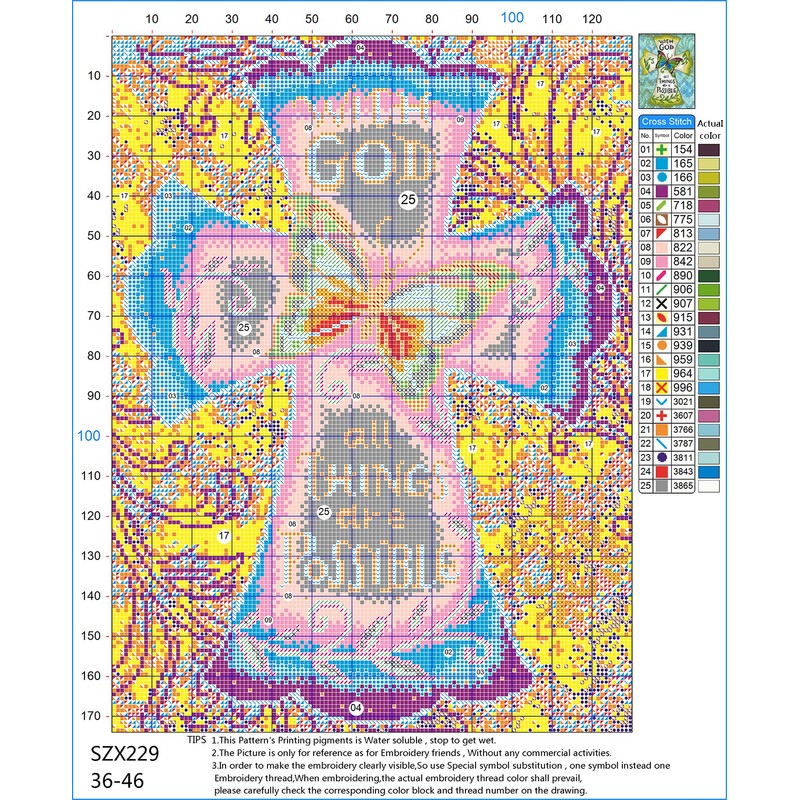 OWN4B Cross Stitch Kits Embossed with God All Things Are