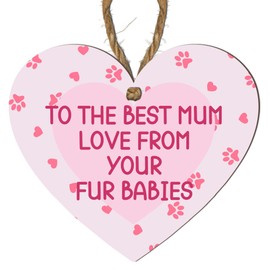 Pawsomely Unique! Dog Mum Wooden Heart: Gift from Dog to Mum, Sentimental Keepsake, Mother's Day Present, To the Best Mum Love From Your Fur Babies