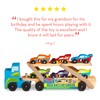Melissa & Doug Mega Race-Car Carrier - Wooden Tractor and