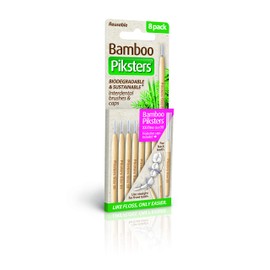 Piksters Bamboo Interdental Brush - Size 00 Pink 0.60mm - 8 Brushes Per Pack