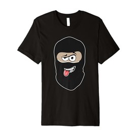 Friendly Thief Mask Tongue Out Bank Robber Gangster Kids Men Premium T-Shirt